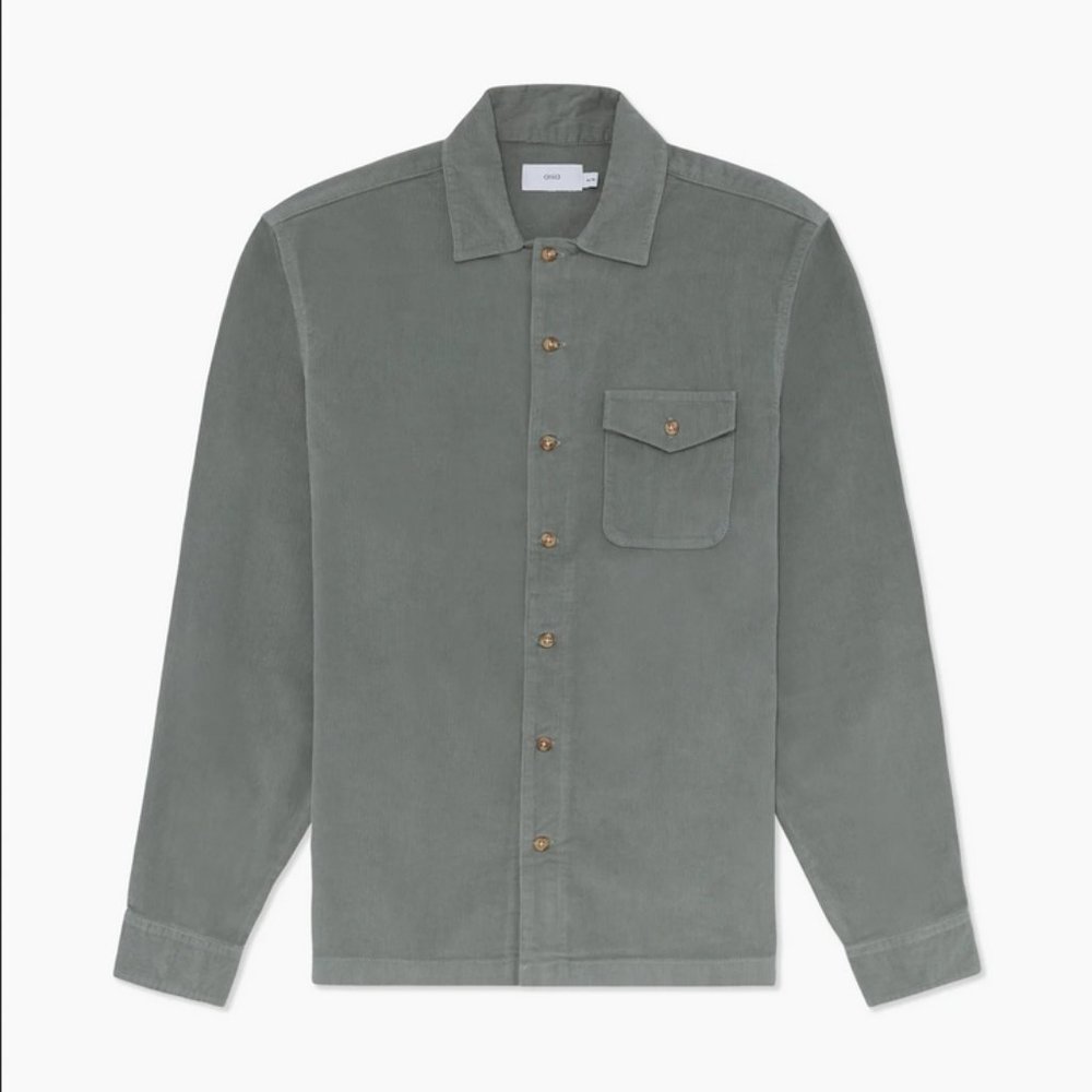 Onia Corduroy Convertible Shirt in Sage Sizes M and L NWT
